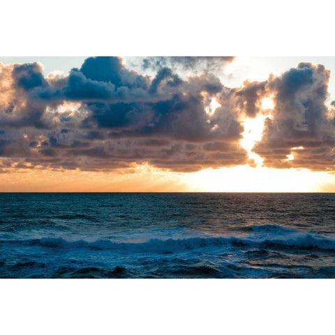 Depoe Bay Sunset II Gold Ornate Wood Framed Art Print with Double Matting by Berzel, Erin