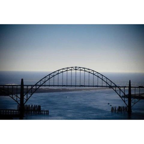 Yaquina Bay Bridge I White Modern Wood Framed Art Print by Berzel, Erin