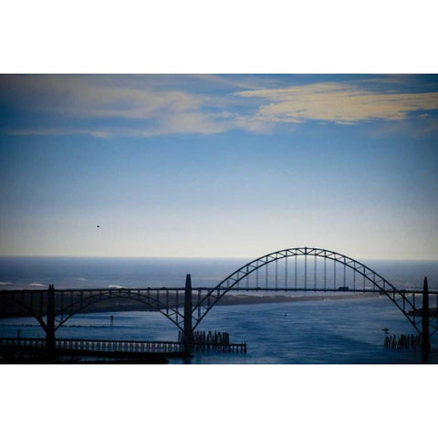 Yaquina Bay Bridge II White Modern Wood Framed Art Print by Berzel, Erin