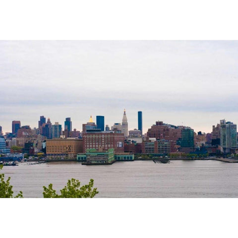 Manhattan Skyline II White Modern Wood Framed Art Print by Berzel, Erin