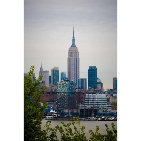 Empire State Building I Black Modern Wood Framed Art Print with Double Matting by Berzel, Erin