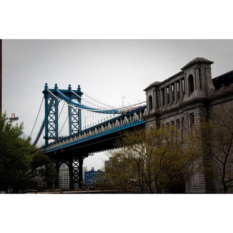 Manhattan Bridge II White Modern Wood Framed Art Print by Berzel, Erin