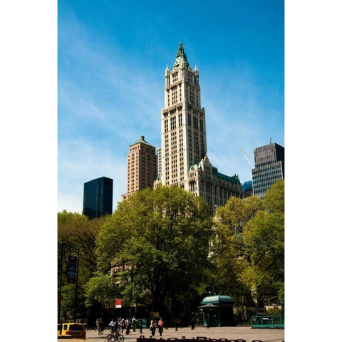 The Woolworth Building White Modern Wood Framed Art Print by Berzel, Erin