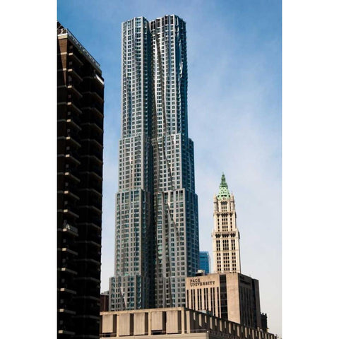 Beekman Tower Black Modern Wood Framed Art Print with Double Matting by Berzel, Erin