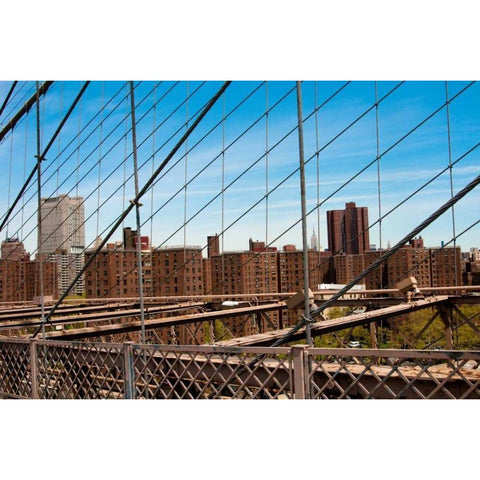 Brooklyn Bridge IV Gold Ornate Wood Framed Art Print with Double Matting by Berzel, Erin