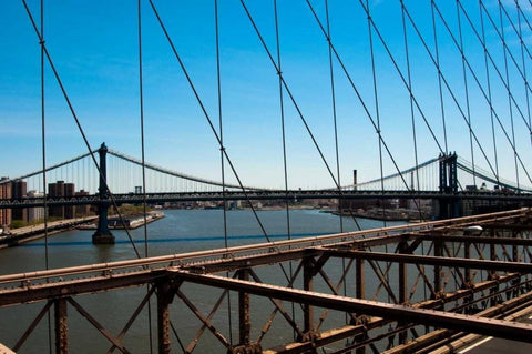 Manhattan Bridge III Black Ornate Wood Framed Art Print with Double Matting by Berzel, Erin