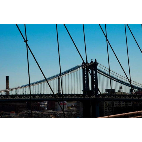 Manhattan Bridge IV White Modern Wood Framed Art Print by Berzel, Erin