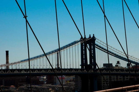 Manhattan Bridge IV Black Ornate Wood Framed Art Print with Double Matting by Berzel, Erin