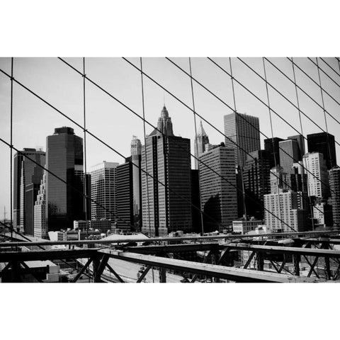 Brooklyn Bridge V Gold Ornate Wood Framed Art Print with Double Matting by Berzel, Erin