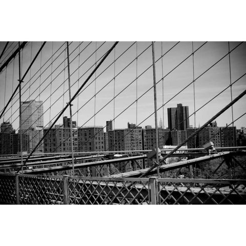 Brooklyn Bridge VI White Modern Wood Framed Art Print by Berzel, Erin