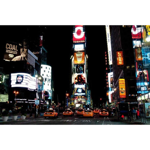 Times Square III White Modern Wood Framed Art Print by Berzel, Erin