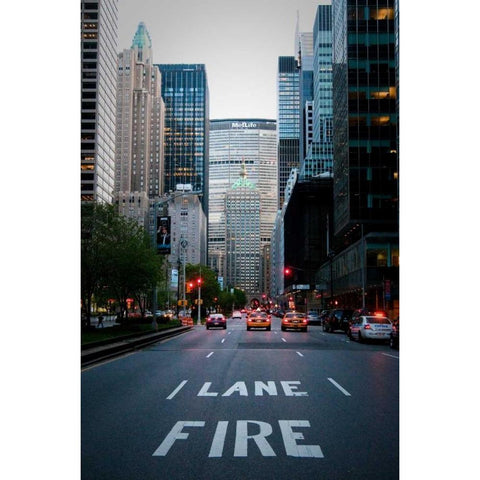 Manhattan Fire Lane White Modern Wood Framed Art Print by Berzel, Erin