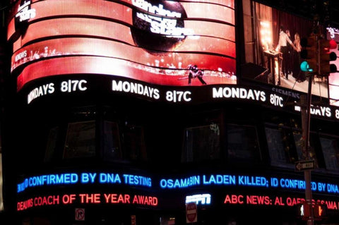 News in Times Square I Black Ornate Wood Framed Art Print with Double Matting by Berzel, Erin