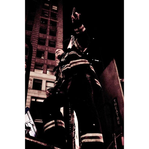 FDNY Firefighter II White Modern Wood Framed Art Print by Berzel, Erin