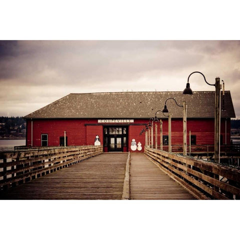 Coupeville Wharf I Black Modern Wood Framed Art Print with Double Matting by Berzel, Erin