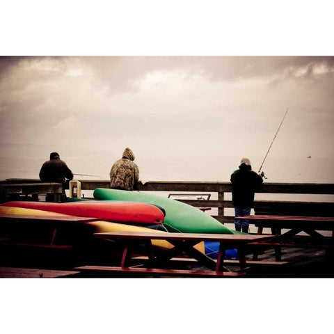 Coupeville Wharf II Black Modern Wood Framed Art Print by Berzel, Erin