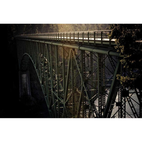 Deception Pass Bridge I Black Modern Wood Framed Art Print with Double Matting by Berzel, Erin