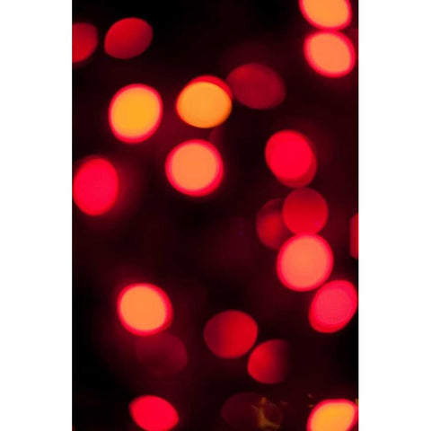 Red Bokeh Black Modern Wood Framed Art Print by Berzel, Erin