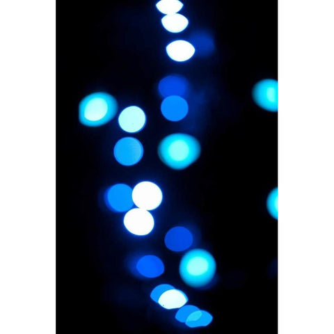 Blue Bokeh I Black Modern Wood Framed Art Print with Double Matting by Berzel, Erin