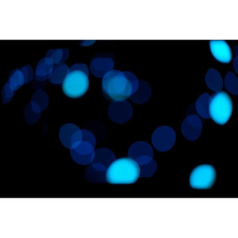 Blue Bokeh II Black Modern Wood Framed Art Print with Double Matting by Berzel, Erin