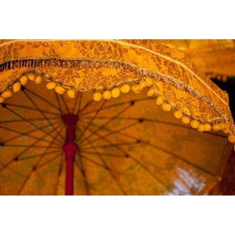 Banteay Kdei Umbrella Gold Ornate Wood Framed Art Print with Double Matting by Berzel, Erin