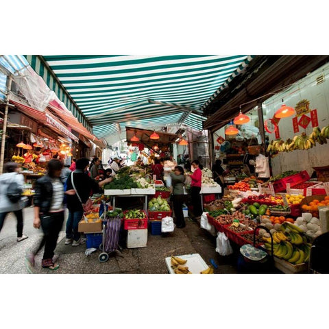 Graham Street Market II Gold Ornate Wood Framed Art Print with Double Matting by Berzel, Erin