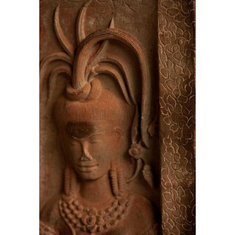 Apsara Detail Black Modern Wood Framed Art Print with Double Matting by Berzel, Erin