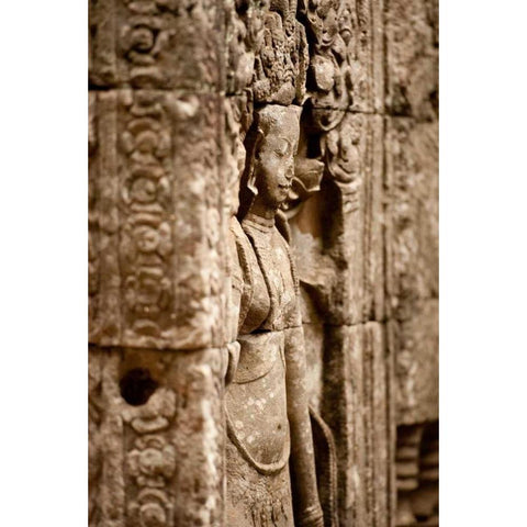 Apsara at Bayon White Modern Wood Framed Art Print by Berzel, Erin