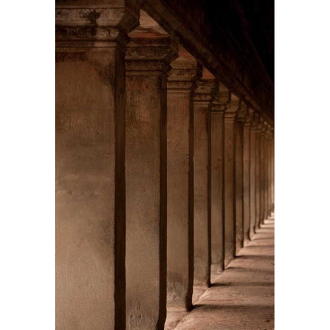 Angkor Wat Columns White Modern Wood Framed Art Print by Berzel, Erin