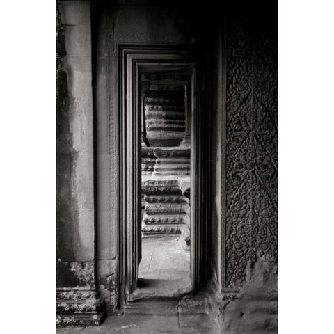 Angkor Wat II BW White Modern Wood Framed Art Print by Berzel, Erin