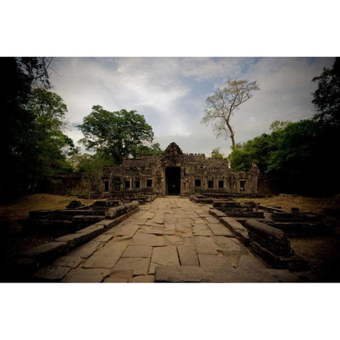 Preah Khan II White Modern Wood Framed Art Print by Berzel, Erin