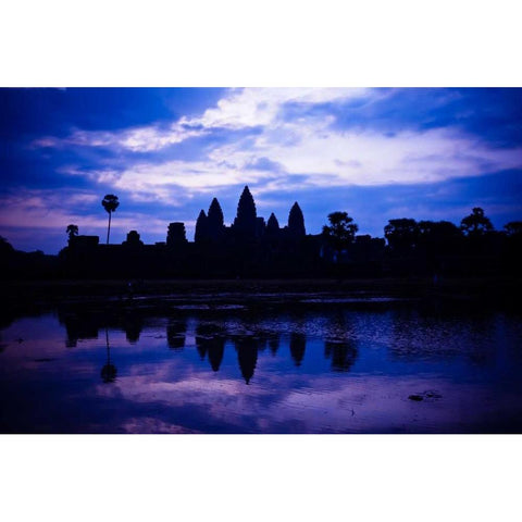 Angkor Wat Sunrise III Gold Ornate Wood Framed Art Print with Double Matting by Berzel, Erin