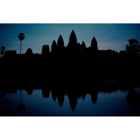 Angkor Wat Sunrise IV Black Modern Wood Framed Art Print with Double Matting by Berzel, Erin