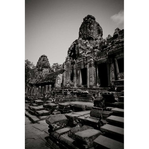 The Bayon BW I Gold Ornate Wood Framed Art Print with Double Matting by Berzel, Erin