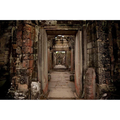 Preah Khan IV Black Modern Wood Framed Art Print by Berzel, Erin