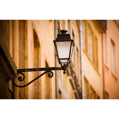 Streets Lights in Lyon I White Modern Wood Framed Art Print by Berzel, Erin