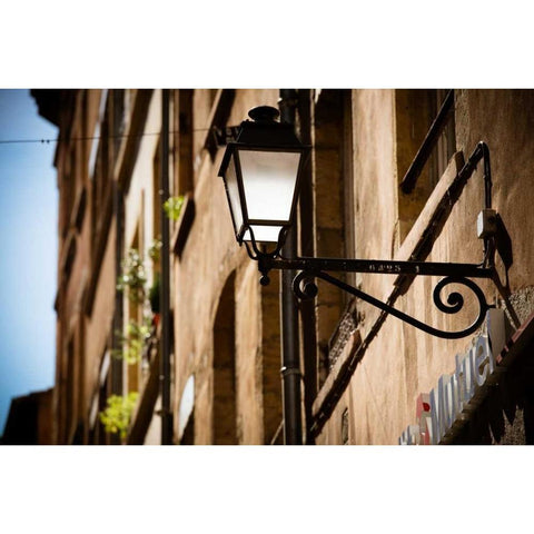 Street Lights in Lyon II Black Modern Wood Framed Art Print with Double Matting by Berzel, Erin