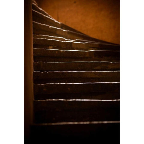 Vieux Lyon Staircase Black Modern Wood Framed Art Print with Double Matting by Berzel, Erin