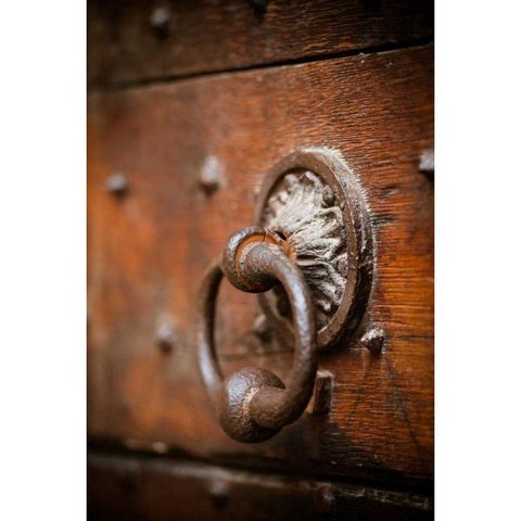 French Door Knocker IV White Modern Wood Framed Art Print by Berzel, Erin