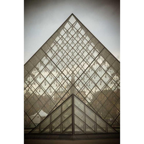 Louvre Pyramid I White Modern Wood Framed Art Print by Berzel, Erin