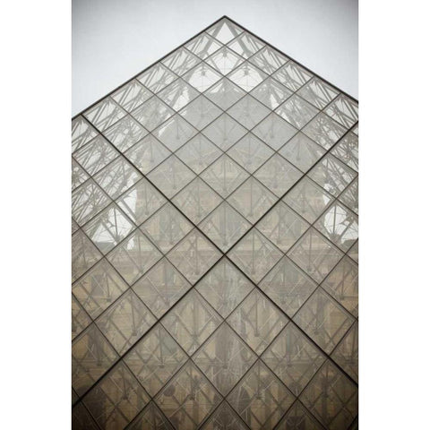 Louvre Pyramid II Black Modern Wood Framed Art Print with Double Matting by Berzel, Erin