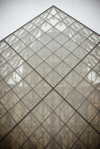 Louvre Pyramid II White Modern Wood Framed Art Print with Double Matting by Berzel, Erin