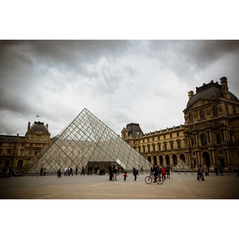 The Louvre I Black Modern Wood Framed Art Print with Double Matting by Berzel, Erin