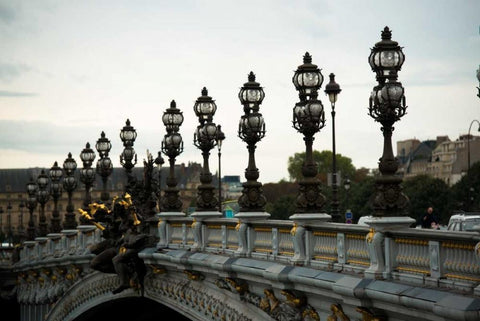 Pont Alexandre I Black Ornate Wood Framed Art Print with Double Matting by Berzel, Erin