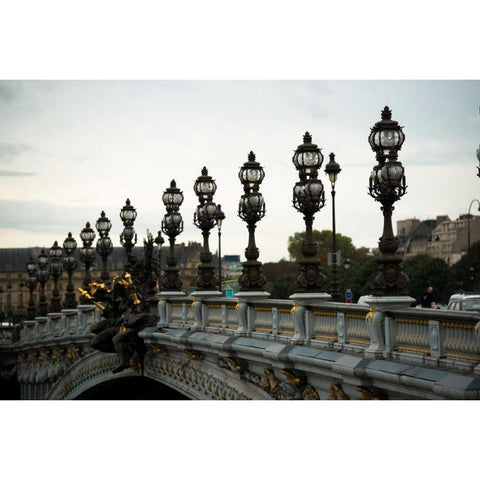 Pont Alexandre I Gold Ornate Wood Framed Art Print with Double Matting by Berzel, Erin