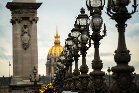 Pont Alexandre II White Modern Wood Framed Art Print with Double Matting by Berzel, Erin