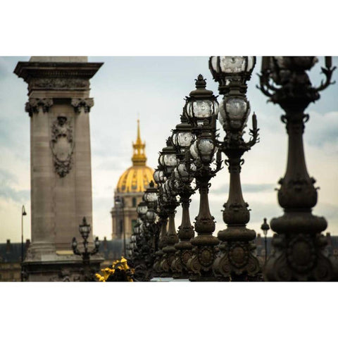 Pont Alexandre II Gold Ornate Wood Framed Art Print with Double Matting by Berzel, Erin