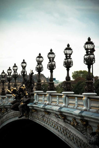 Pont Alexandre III Black Ornate Wood Framed Art Print with Double Matting by Berzel, Erin