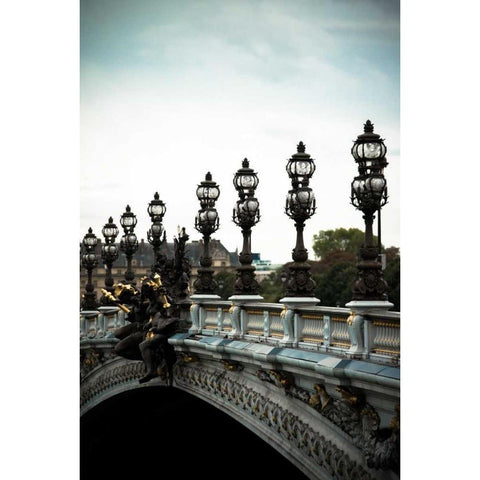 Pont Alexandre III White Modern Wood Framed Art Print by Berzel, Erin