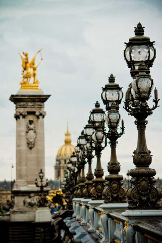 Pont Alexandre IV White Modern Wood Framed Art Print with Double Matting by Berzel, Erin